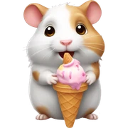 Hamster with ice-cream sticker