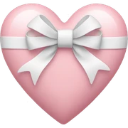 Pastel pink heart with white bow sticker