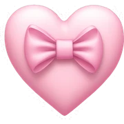 light pink heart with bow  sticker