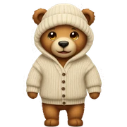 Cute teddy bear wearing a sweater sticker