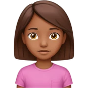 9 year old brown skinned girl wearing pink shirt sticker