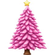 Pink Christmas tree sticker