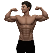 muscular boy in kitchen sticker