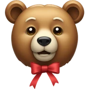 A bear with a bow sticker