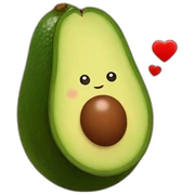 Avocado with heart  sticker