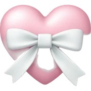 Pastel pink heart with white bow sticker