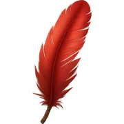 Red feather sticker