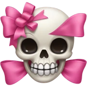 cute skull bow sticker