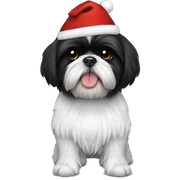 ALL BLACK SHIH TZU CHRISTMAS HAT sticker