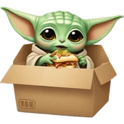 Baby yoda eating dönerbox sticker