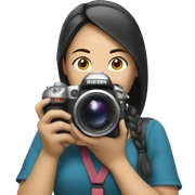 asian woman holding a nikkon camera sticker