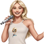 smiling girl with microphone sticker