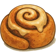 ghibli style cinnamon bun sticker
