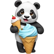 Panda eating ice cream sticker