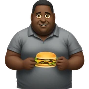 fat black guy eating cheese burger  sticker
