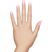 Beautiful hand wearing pale pink nail polish sticker