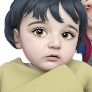 black-haired girl in sweater sticker