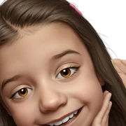 smiling girl with brown hair sticker
