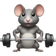 rat lifting weights sticker