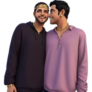 boys with black hair and jewelry sticker
