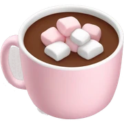 Light Pink mug of hot chocolate with marshmallows  sticker