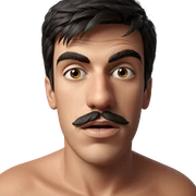male portrait with mustache sticker