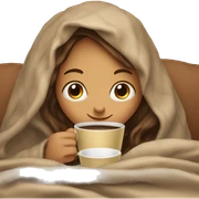 girl inside a blanket sipping coffee eyes closed sticker