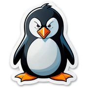 An angry penguin sticker
