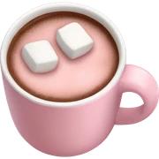 Light Pink mug of hot chocolate with marshmallows  sticker