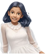smiling girl in sheer dress sticker