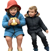boys enjoying time outdoors sticker