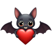 bat holding heart sticker
