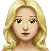 Blonde thick long hair pale green eyes female sticker