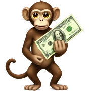 Monkey with money sticker