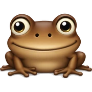 Brown frog smiling and cute sticker