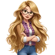 smiling girl with long hair sticker