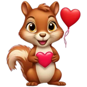 Valentine day squirrel sticker