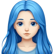 long blue hair girl sticker