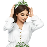 smiling girl under tree sticker