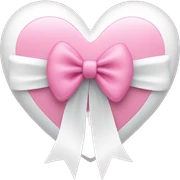 pink heart with white bow sticker