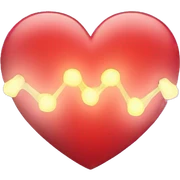 Heart emoji with lights and lighting around it sticker