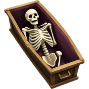 Skeleton in coffin  sticker