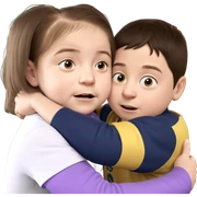 brothers sharing a warm hug sticker