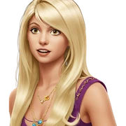 blonde girl with jewelry sticker