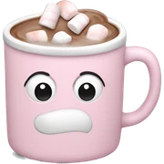 Light Pink mug of hot chocolate with marshmallows  sticker
