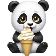 Panda eating ice cream sticker