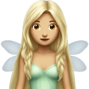 Fairy, very long hair, big wings, girl sticker