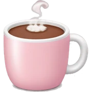 Soft pink mug with hot chocolate  sticker