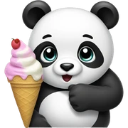 Panda eating ice cream sticker