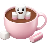 Light Pink mug of hot chocolate with marshmallows  sticker